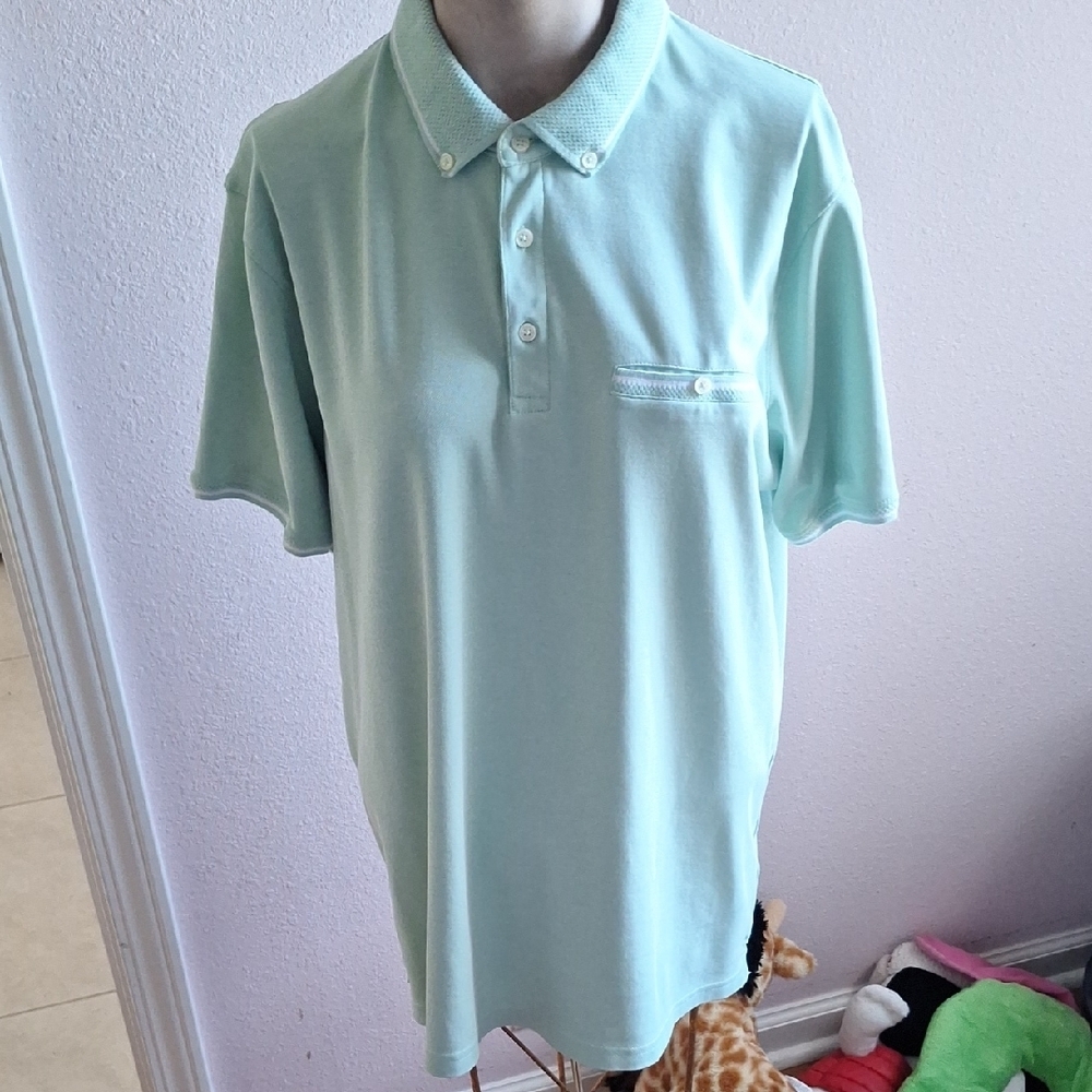 Denim & Flower Mint Polo Shirt